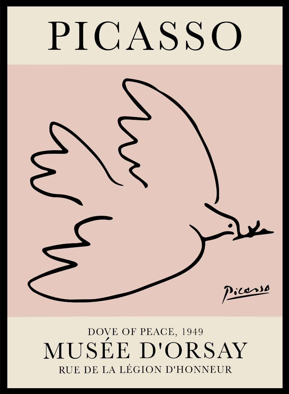 Dove of Peace by Pablo Picasso, Exhibition Poster Print, Pink