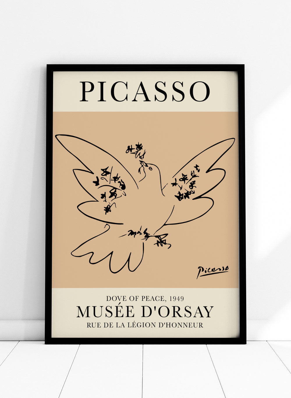 Dove of Peace by Pablo Picasso, Exhibition Poster Print, Orange