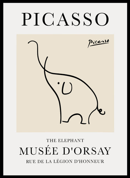 The Elephant Line Drawing by Pablo Picasso Print