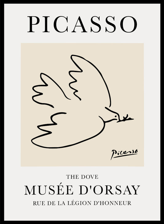 Dove of Peace by Pablo Picasso, Exhibition Poster Print, Yellow