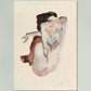Crouching Nude in Shoes and Black Stockings by Egon Schiele