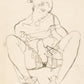Seated Woman in Chemise by Egon Schiele