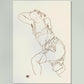 Reclining Model in Chemise and Stockings by Egon Schiele
