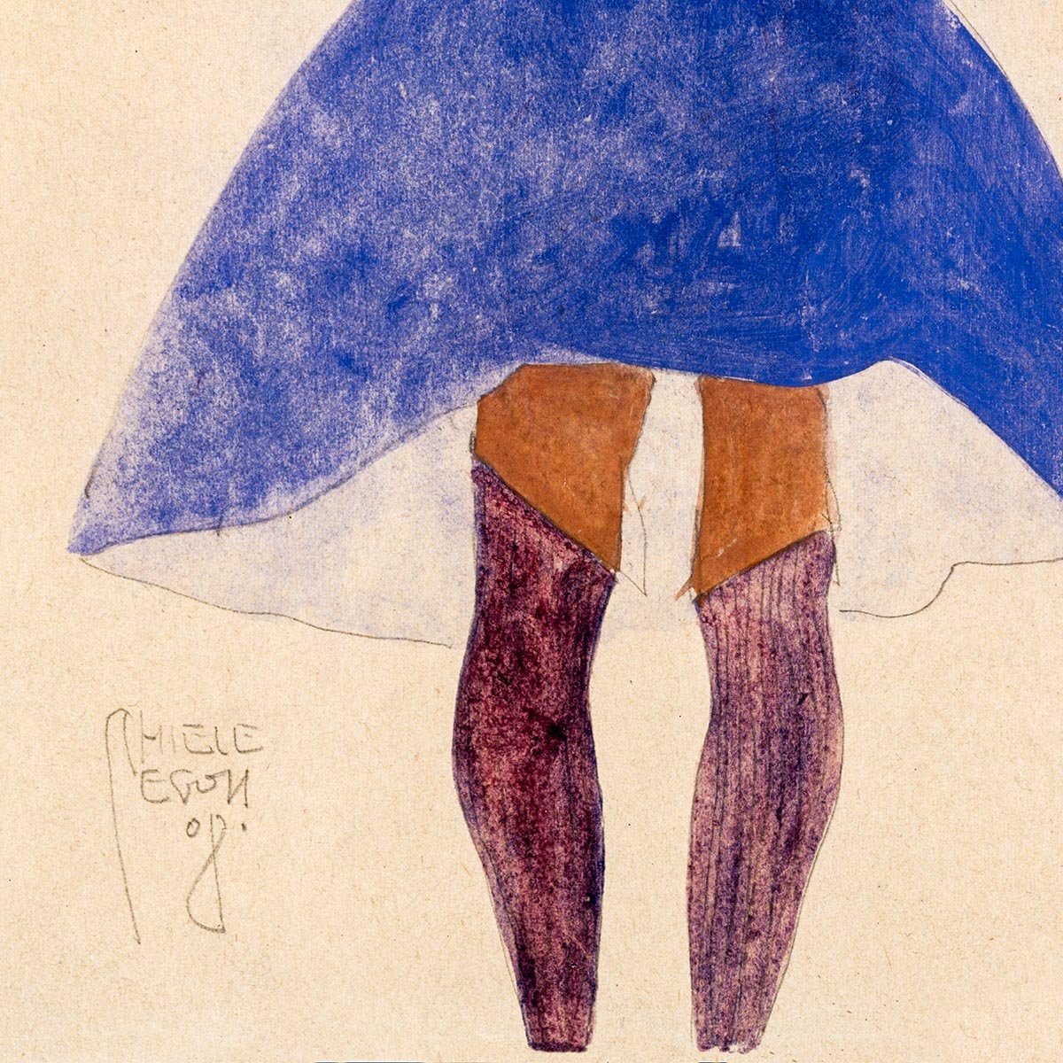 Standing Girl, Back View by Egon Schiele