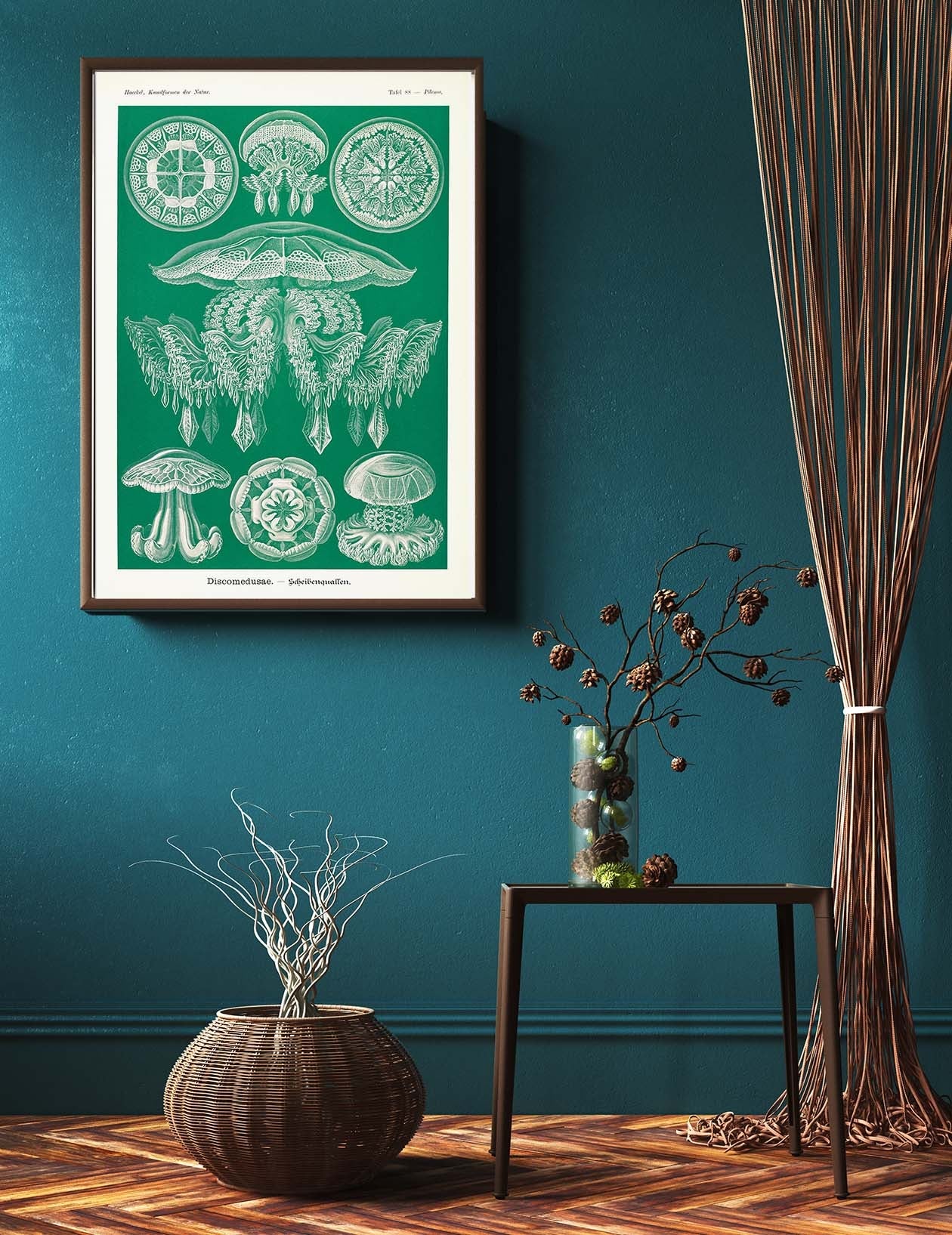 Ernst Haeckel Wall Art - Discomedusae Green Jellyfish by Ernst Haeckel Poster with borders