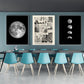 Vintage Astronomy Illustrations of Moon Set of 3 Prints