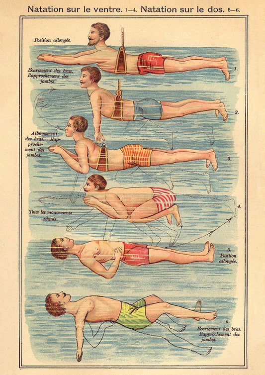 Natural Healing French Exercises Set of 3 Prints