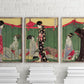Woman with a Visitor by Utamaro Kitagawa Triptych - set of 3 prints
