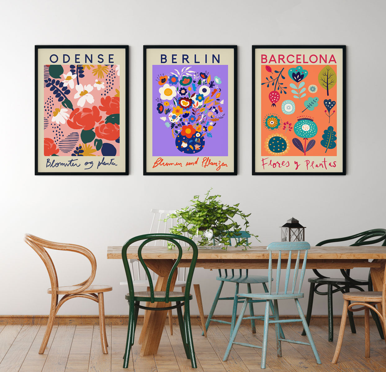 Flower Market Set of 3 Art Prints