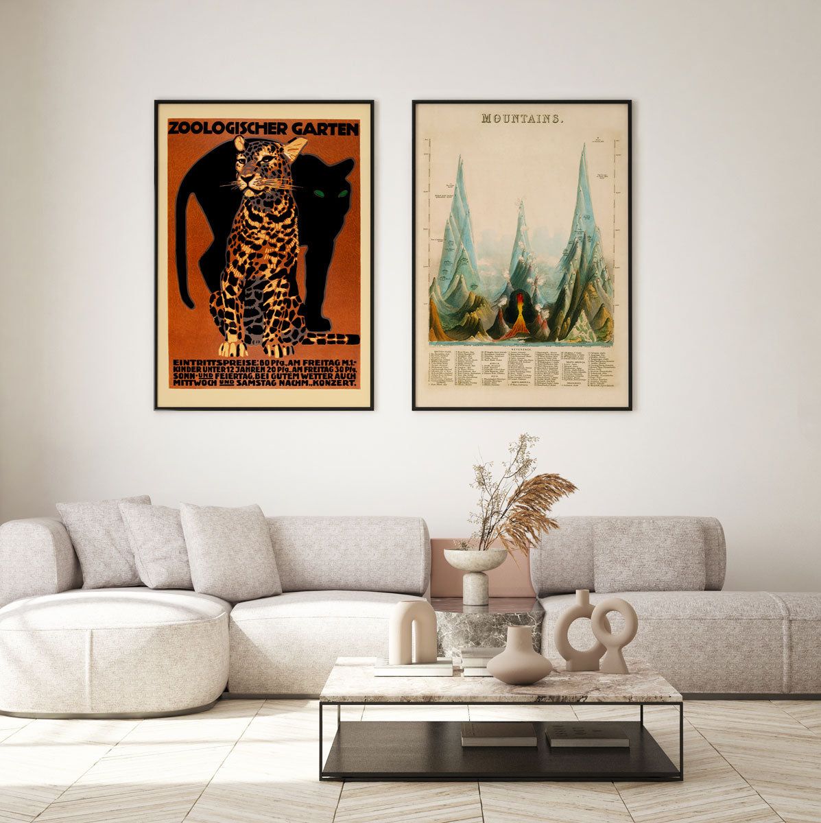 Mountain Lion Set of 2 Japanese Art Prints