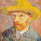 Self-Portrait with a Straw Hat by Van Gogh
