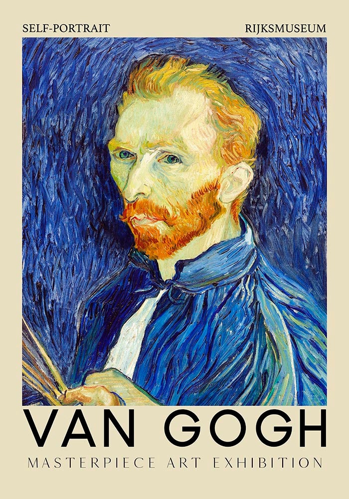 Self-Portrait Blue Art Print by Van Gogh