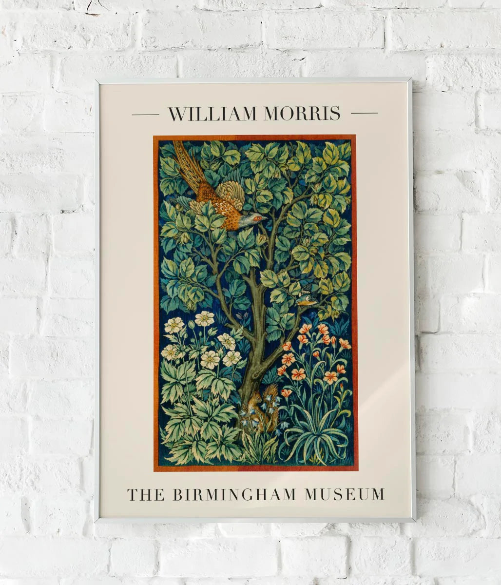 William Morris Peacock Pheasant Art Exhibition Poster