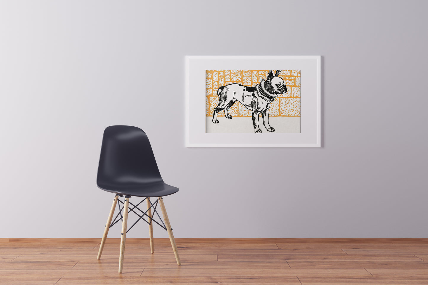 Orange French Bull Dog Art Print