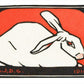 Vintage rabbit fine art print | Lying rabbit | Art nouveau animal woodblock | Modern vintage décor | Ready to frame & gift | Julie de Graag