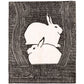 Vintage rabbit fine art print | 2 Snow hare | Art nouveau animal woodcut | Woodblock wall art | Samuel Jessurun de Mesquita