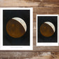Celestial fine art print | Partial eclipse of moon | Modern Vintage decor | Eco-friendly gift