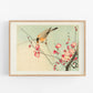 Vintage songbird on blossom branch  | Giclée fine art print | Animal and nature art | Modern Vintage decor | Eco-friendly gift
