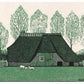 Vintage farm fine art print | Farm with thatched roof | Landscape art |  Modern vintage décor | Julie de Graag | Ready to frame & gift