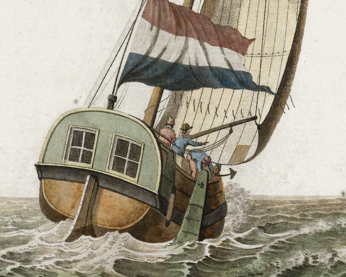 Antique Dutch sailing ship | Vintage sailboat on sea | Nautical wall art | Giclée fine art print | Modern vintage decor | Eco-Friendly gift