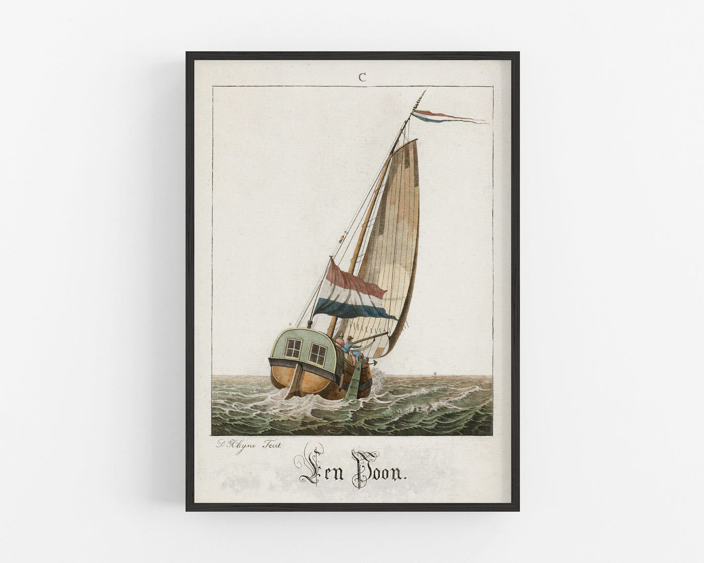Antique Dutch sailing ship | Vintage sailboat on sea | Nautical wall art | Giclée fine art print | Modern vintage decor | Eco-Friendly gift