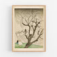 Whimsical tree art | Tree in the wind | Giclée fine art print | Woodcut Nature art | Woodblock wall art | Emil Orlik
