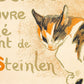 Vintage cat art | Orange tabby and black cat | Animal wall decor | Modern vintage décor | Ready to frame & gift | Steinlen