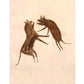 Bill Traylor Americana art | Two brown dogs fighting | Animal folk art | African American self-taught artist | Modern vintage wall décor