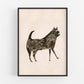 Bill Traylor Americana art | Black dog | Animal folk art | African American self-taught artist | Modern vintage wall décor