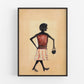 Bill Traylor Americana art | Woman walking with purse | Fashion folk art | African American self-taught artist | Modern vintage wall décor