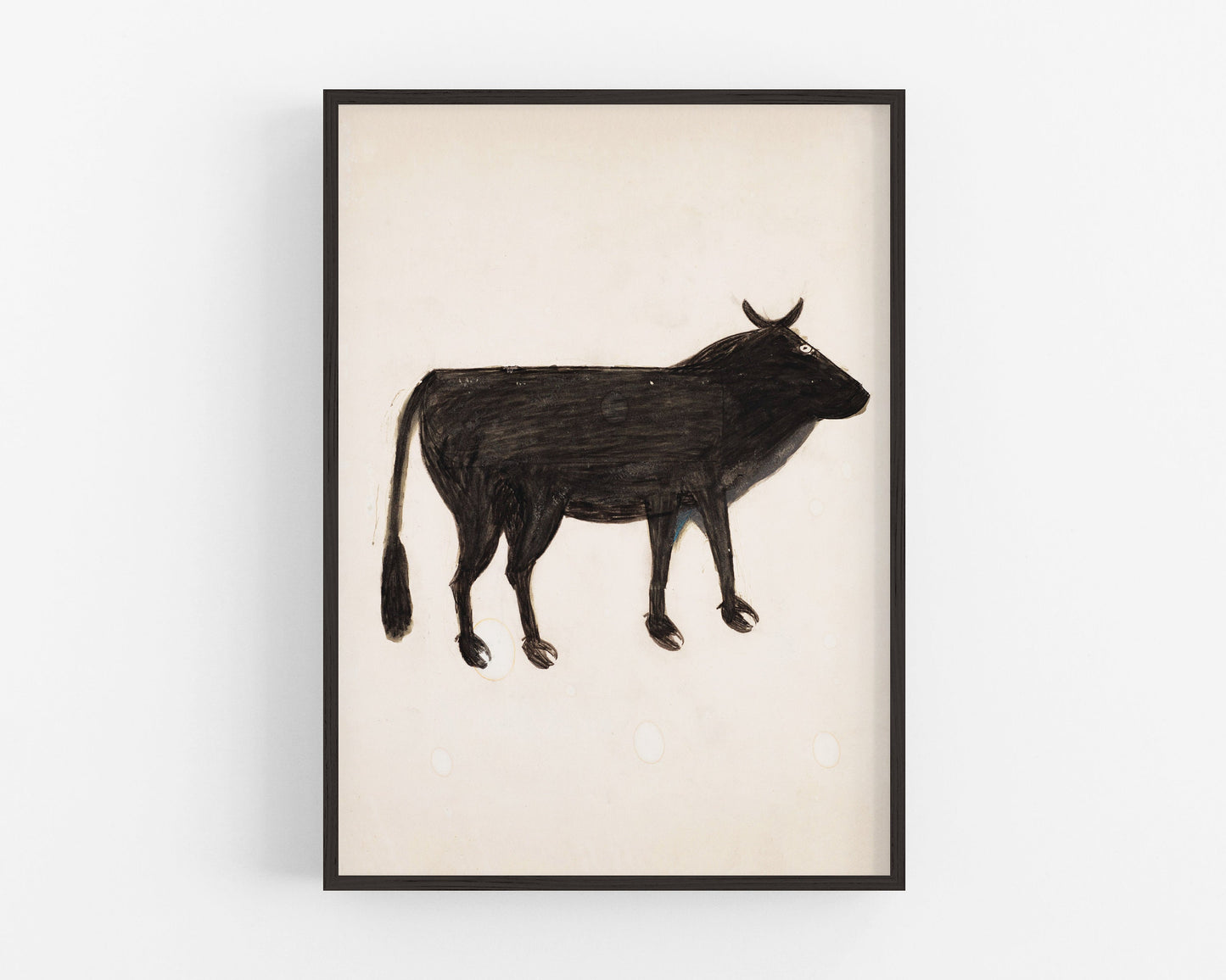 Bill Traylor Americana art | Black cow | Farm folk art | African American self-taught artist | Modern vintage wall décor