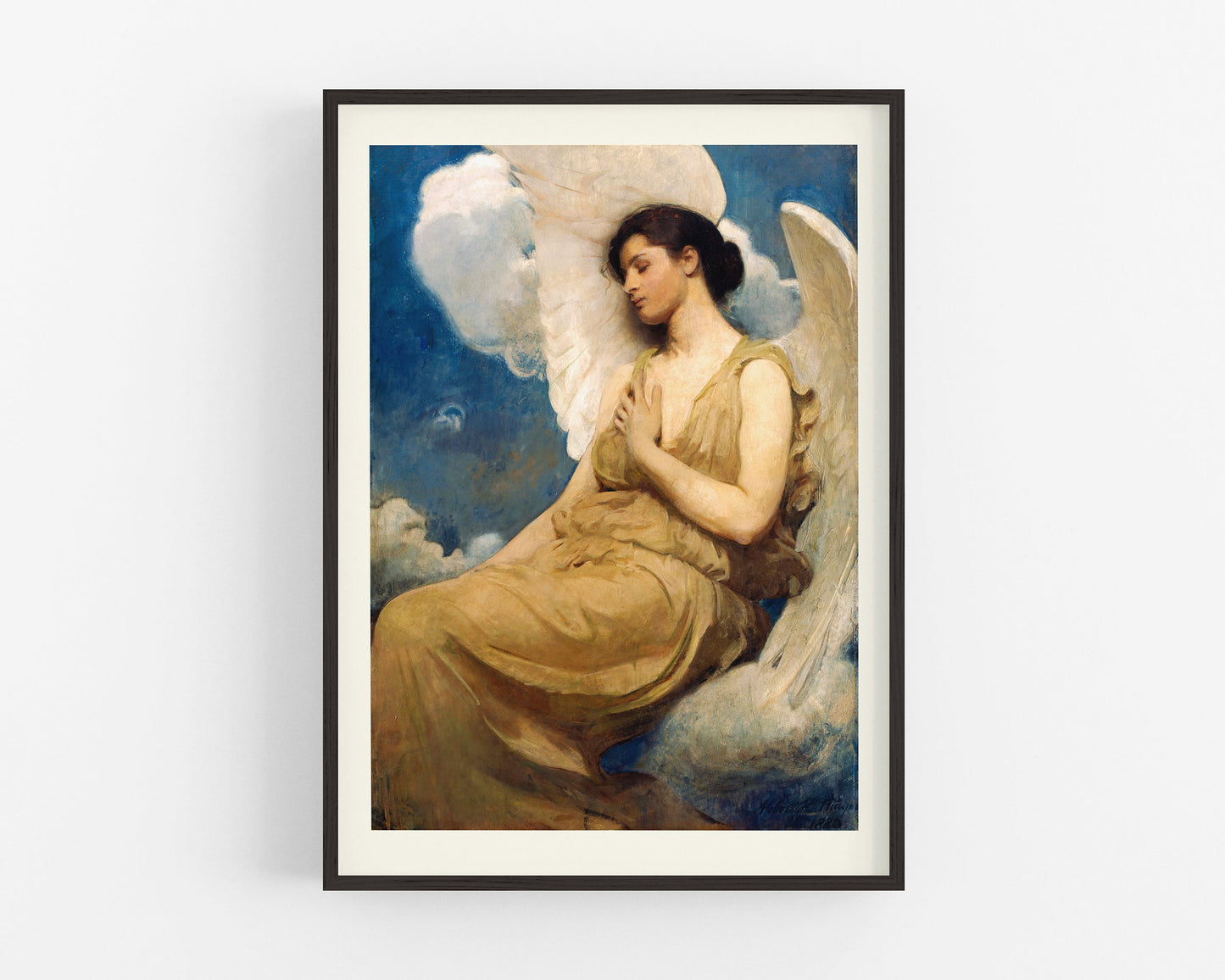 Vintage Angel | Winged figure in clouds |  | Art deco art | Abbot Handerson Thayer | Giclée fine art print | Eco-friendly gift