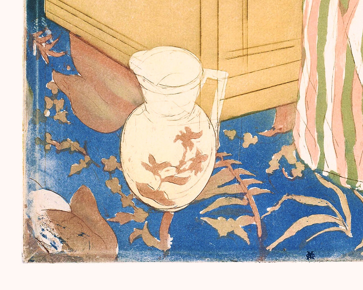 Vintage woman bathing painting  | Mary Cassatt | Bathroom decor | Female artist | Feminist art | Art deco art | Eco-friendly gift