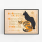 Vintage cat art | Orange tabby and black cat | Animal wall decor | Modern vintage décor | Ready to frame & gift | Steinlen