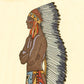Vintage Indigenous peoples art print | Native American fashion | Canoe on Missouri River | Art Deco wall art | Eco-friendly gift