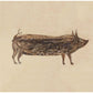 Bill Traylor Americana art | Brown pig | Farm folk art | African American self-taught artist | Modern vintage wall décor | Eco-friendly gift