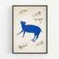 Bill Traylor Americana art | Blue animal with figures | Animal folk art | African American self-taught artist | Modern vintage wall décor