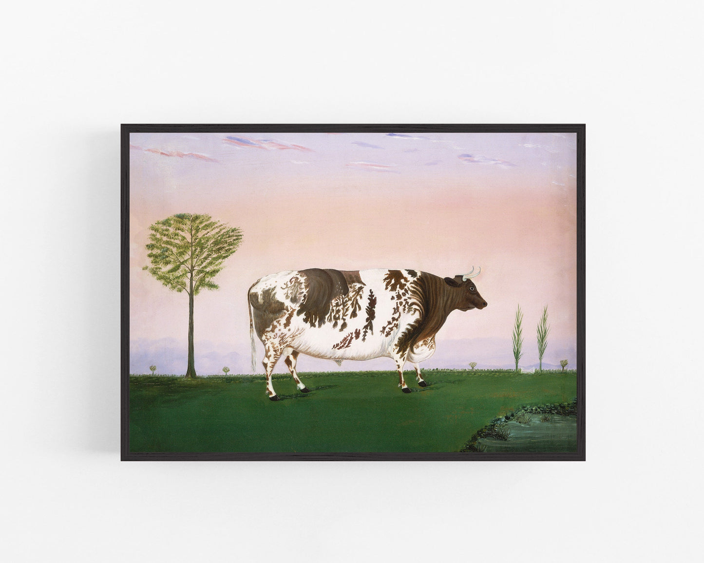 Vintage cow art | Prize bull by H. Call | Farm and ranch print | Folk art natural history | Modern vintage décor | Eco-friendly gift