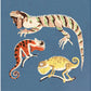 Vintage reptiles art | Art nouveau chameleon and dragon lizard | Animal wall art | Printed monograph | Female artist | Modern Vintage décor
