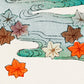 Colorful Autumn and water art | Vintage Asian pattern print | Watanabe Seitei | Kacho-ga artist | Modern vintage décor | Eco-friendly gift