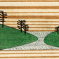 Trees on landscape | Vintage Asian pattern print | Watanabe Seitei | Kacho-ga artist | Modern vintage décor | Eco-friendly gift