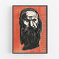 Old man with beard print | Vintage Edvard Munch | Woodcut portrait painting | Fine art men | Big beard | Modern vintage décor