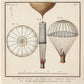 Vintage French hot air balloon | Le premier parachute | Travelers decor | Steampunk wall art | Antique victorian art | Modern Vintage decor