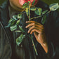 American Beauty - Young boy smelling a rose