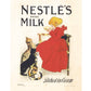 Nestle's milk ad | Girl in red dress with cats | Theophile Steinlen print | Kitchen, food wall art | Vintage advertisement