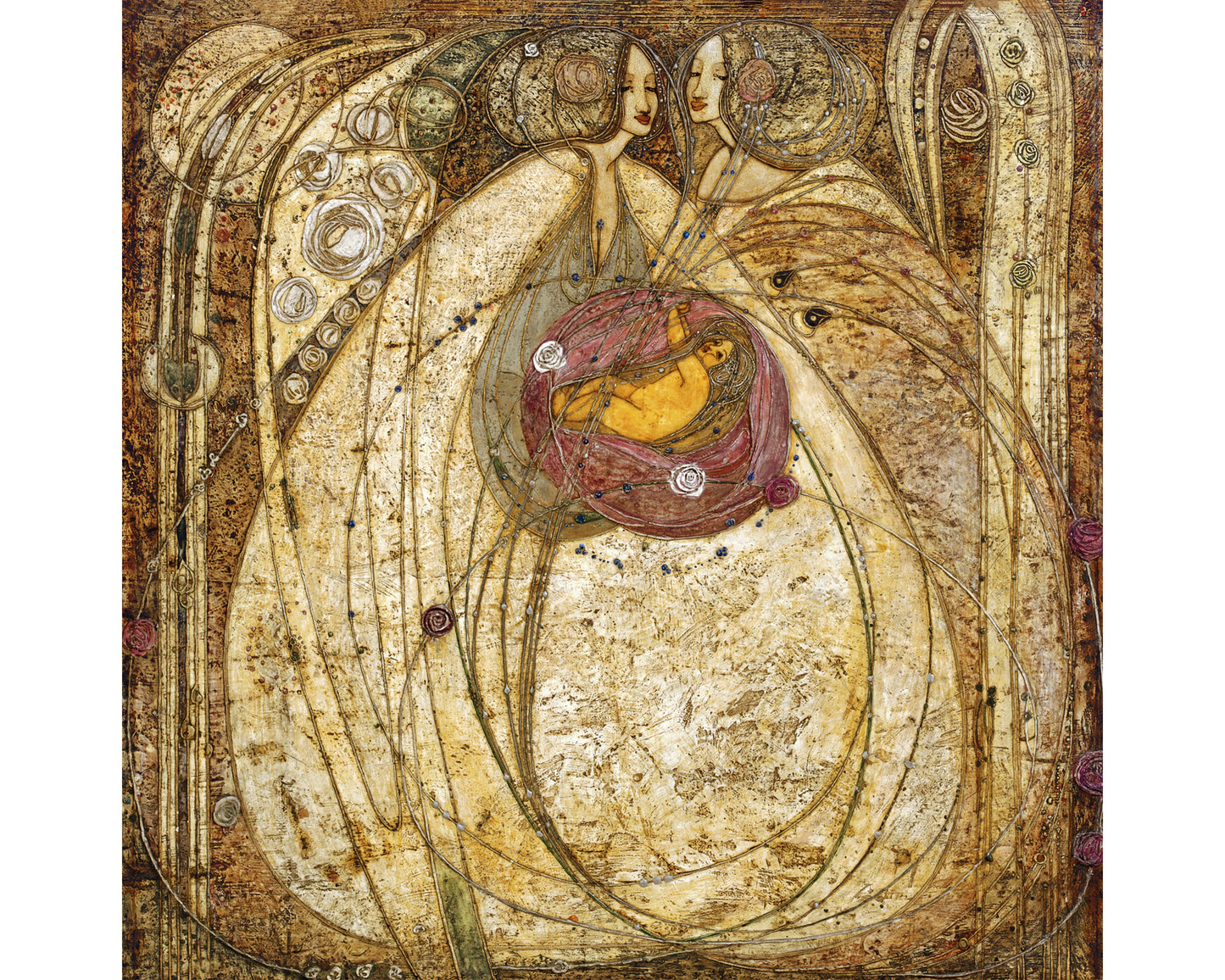 Child in a flower painting | The heart of the rose print | Art nouveau wall art | Margaret MacDonald Mackintosh | Female artist