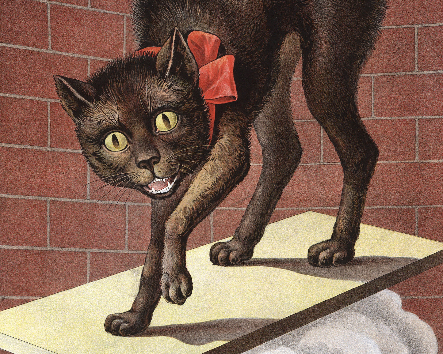 Vintage baking advertisement | Black tom cat in the kitchen | International baking soda | Cafe kitchen wall art | Modern vintage décor