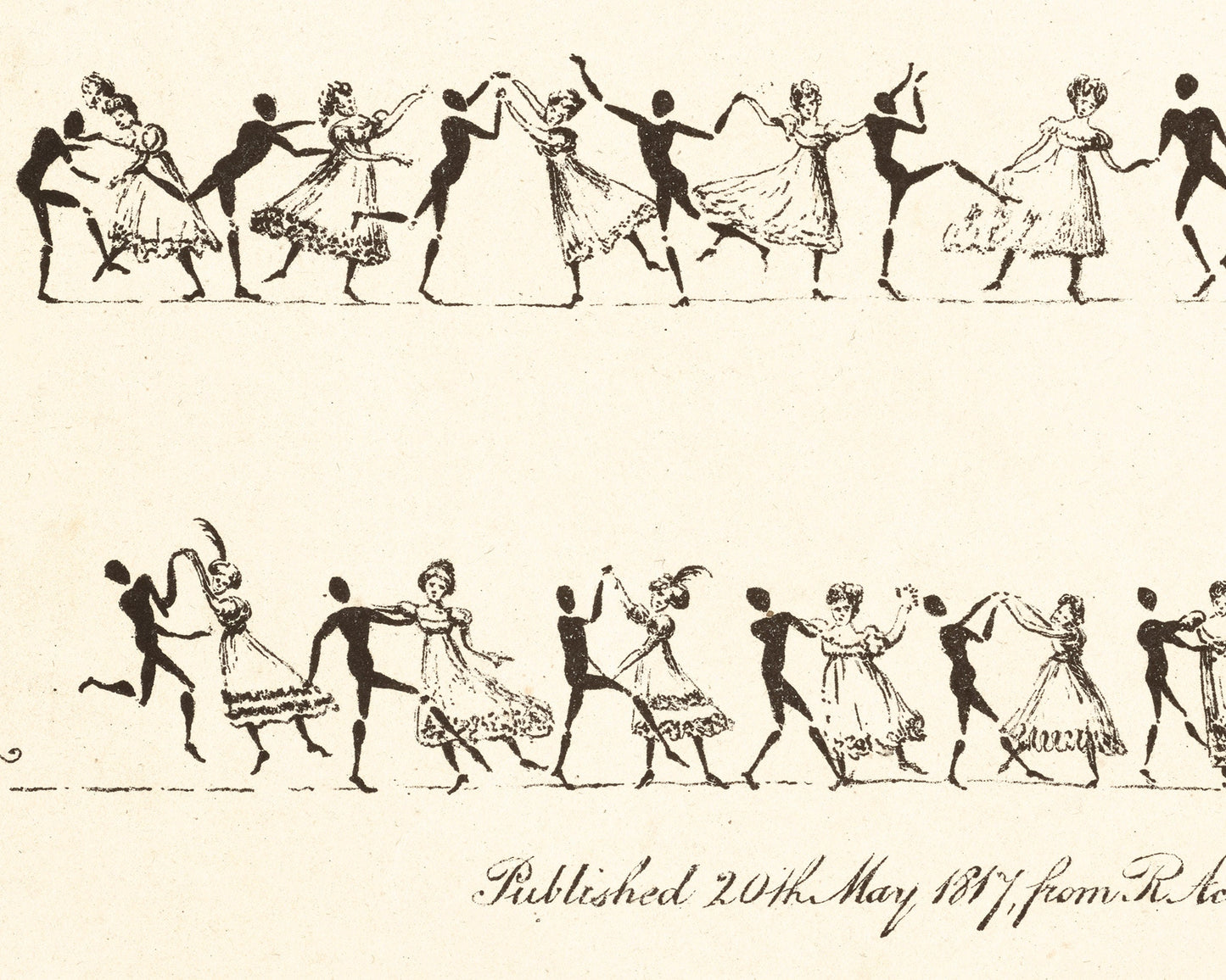 Dance figures art print | Dancing at a ball | Ackerman, 1817 | 19th century fashion | Pride & Prejudice era wall art | Modern Vintage decor