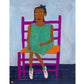 Young girl portrait | Ann Mae | Vintage African American folk art | Black artist | Americana wall art | Modern vintage wall décor