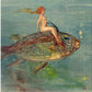 Woman riding a fish print | Valkyrie of the sea | Nude female painting | Nordic mythology wall art | Mexican artist | Xavier Martinez